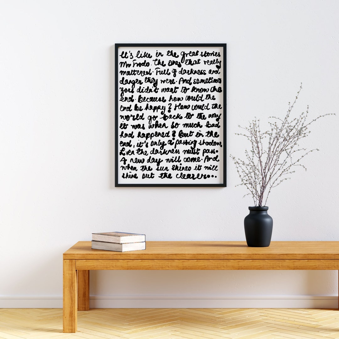 Lord of the Rings Handwritten Quote Art, Samwise Gamgee, LOTR Movie ...