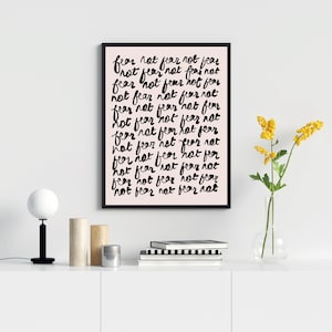 Fear Not Poster | Digital Print Download, Christian Wall Art, Christian Digital Print, Calming quote, Quote for anxious hearts