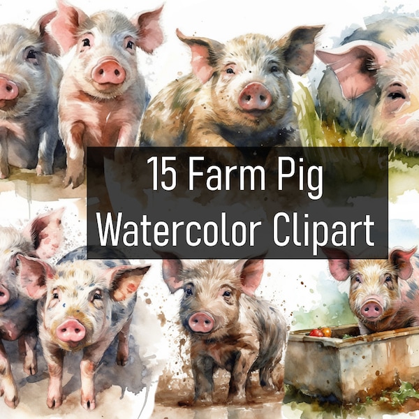Pig Watercolor - Etsy