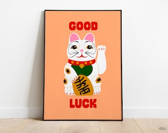 MANEKU-NEKO ポスター ギター猫 Maneki Neko 50/50 (Rockers Edition