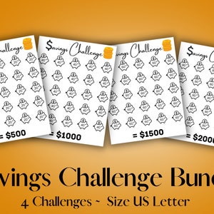 Savings Challenge | Savings Challenge Bundle | Savings Challenge Printable | US Letter Size Printable PDF | 1000 Dollar Savings Challenge