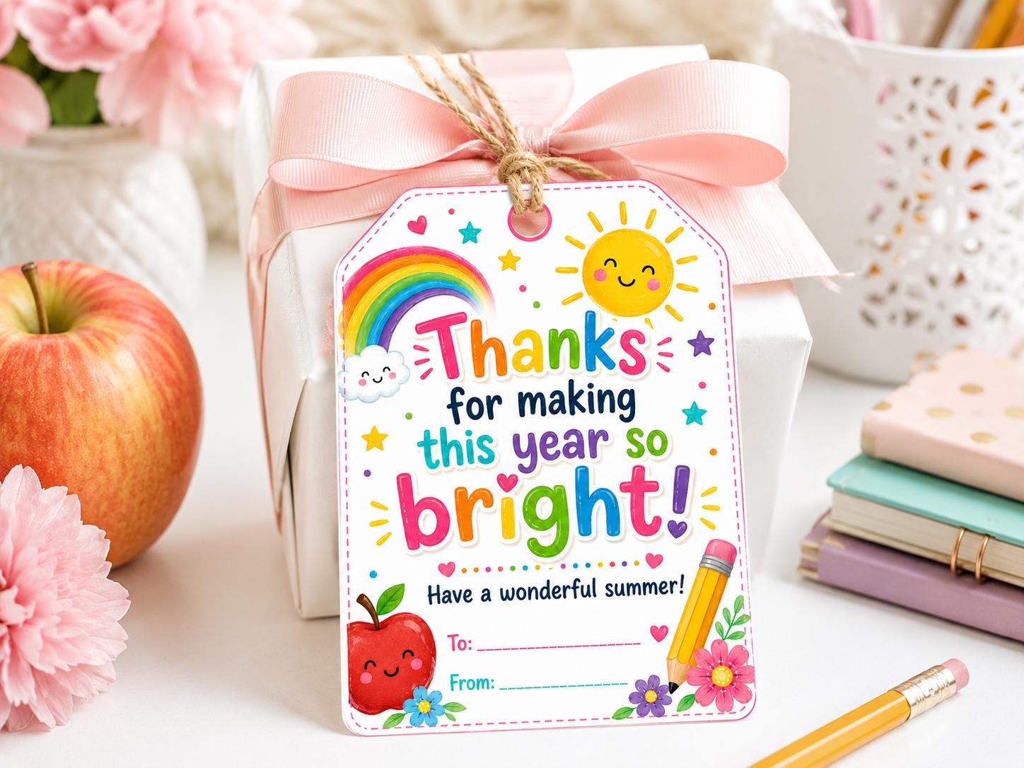 End of School Year Teacher Gift Tag Teacher Appreciation Gift Tag Thank ...