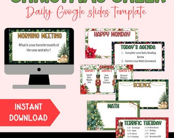 Editable Christmas Themed Google Slides Templates for Classroom Teacher Classroom Management Tools Slides Trendy Templates For Google Slides