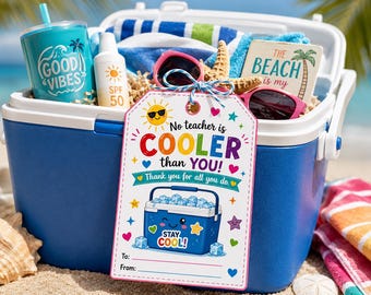 Etichetta regalo "Grazie Cooler Teacher", etichette stampabili di fine anno per insegnanti, etichetta regalo per l'apprezzamento degli insegnanti