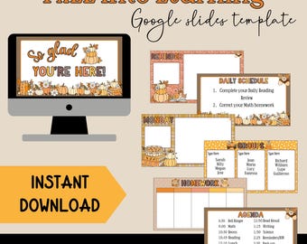 Fall Classroom PowerPoint and Google Slides Decor Teacher Organization Autumn Teacher Google Slides Templates Classroom Management Tools
