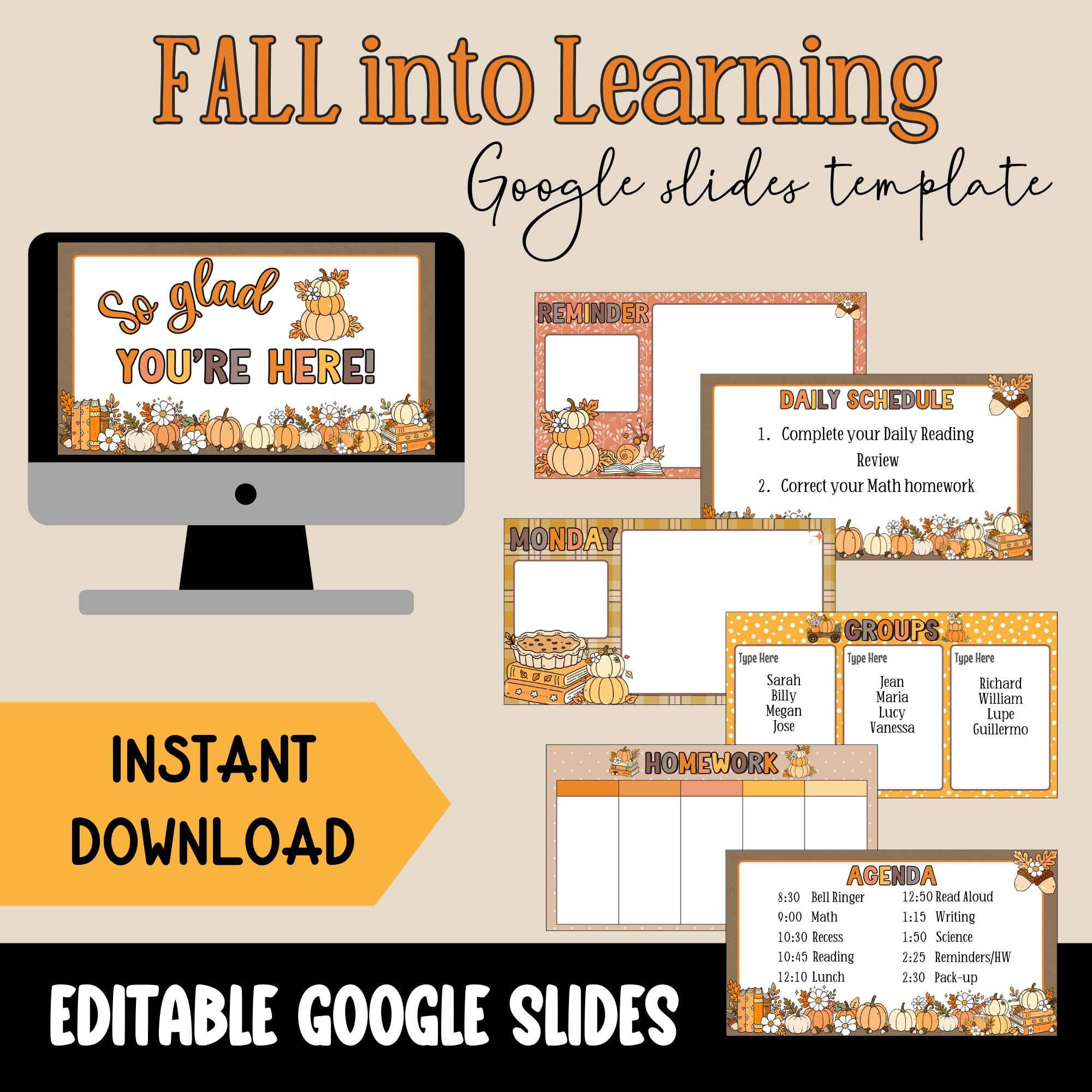 Fall Classroom Powerpoint and Google Slides Decor Teacher Organization ...