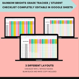 Editable Google Sheets Student Grade Assignment Checklist Digital Student Tracker Template Grade Tracker Teacher Classroom Organization