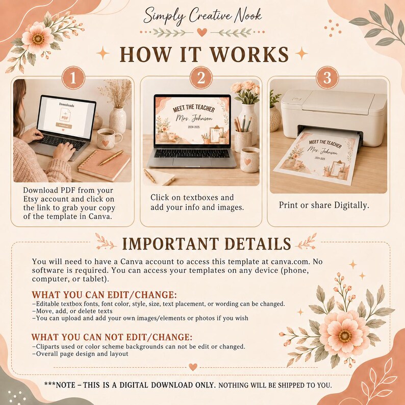 Meet the Teacher Newsletter Canva Template, Open House Back to School ...