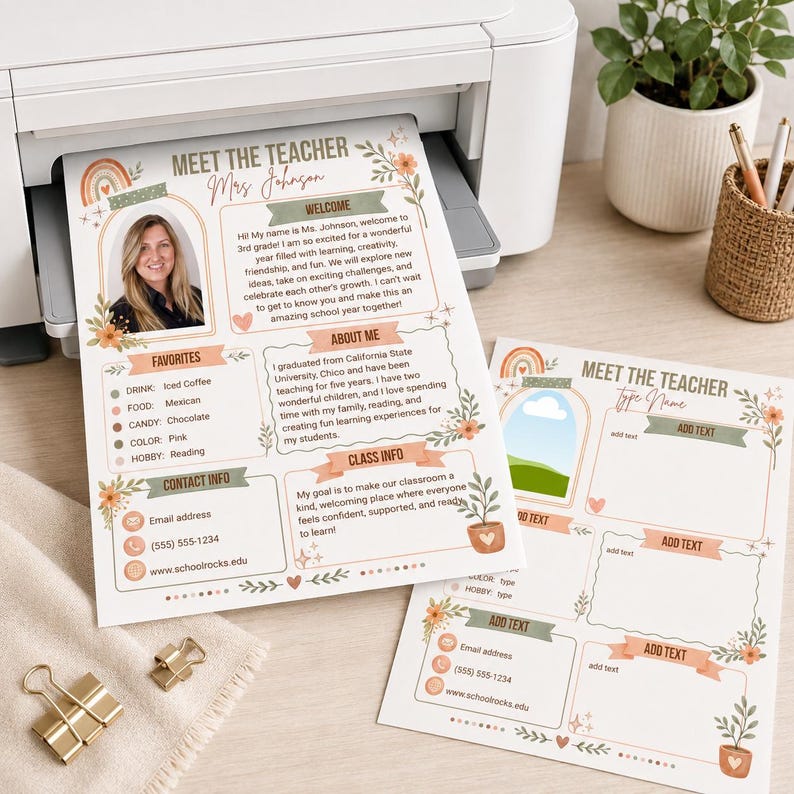 Meet the Teacher Newsletter Canva Template, Open House Back to School ...