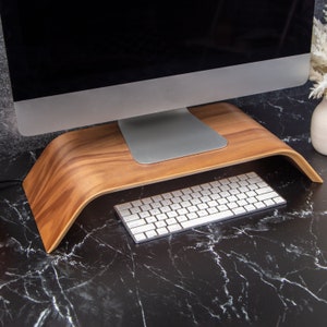 Wood Monitor Stand - Wood Computer Stand - Laptop Stand - Wood Monitor Riser - TV Stand - Office Desk Organizer