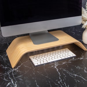 Monitor Stand - Laptop Stand - Wood Computer Stand - Wood Monitor Riser - TV Stand - Office Desk Organizer
