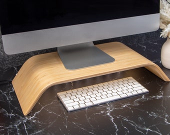 Monitor Stand - Laptop Stand - Wood Computer Stand - Wood Monitor Riser - TV Stand - Office Desk Organizer