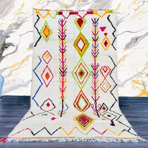 Azilal Rug, Colorful carpet ,Moroccan rug, Abstract Moroccan rug, Azilal Rug, Area rug, Bohemian rug