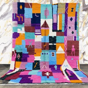 Colorful Berber Carpet, Sheep Wool Rug, Moroccan Area Rug, Handmade Rug, Morrocan Rug, Authentic Wool Rug,