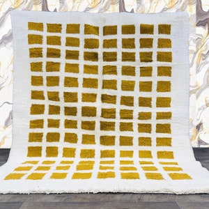 Custom Checkered Morrocan Rug, Berber Rug, Handmade Wool Rug, Beni Ourain Rug, Tribal Morocco Rug, Hand Woven Rug
