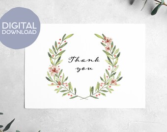 Printable Thank You Card | Digital Download | Thank You Printable Card ...
