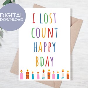 Lustig ausdrucken Geburtstag Karte alles Gute zum Geburtstag | Sofortdownload | Meilenstein zu alt | 5x7 Grüße für Geschwister, Mama, Papa, Großeltern