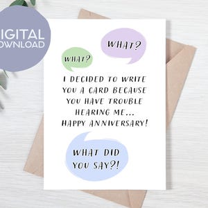 Printable Funny Marriage Wedding Anniversary Card | Marriage Inside Joke Digital Card | Instant Download | 5x7 Greetings for Husband, Wife