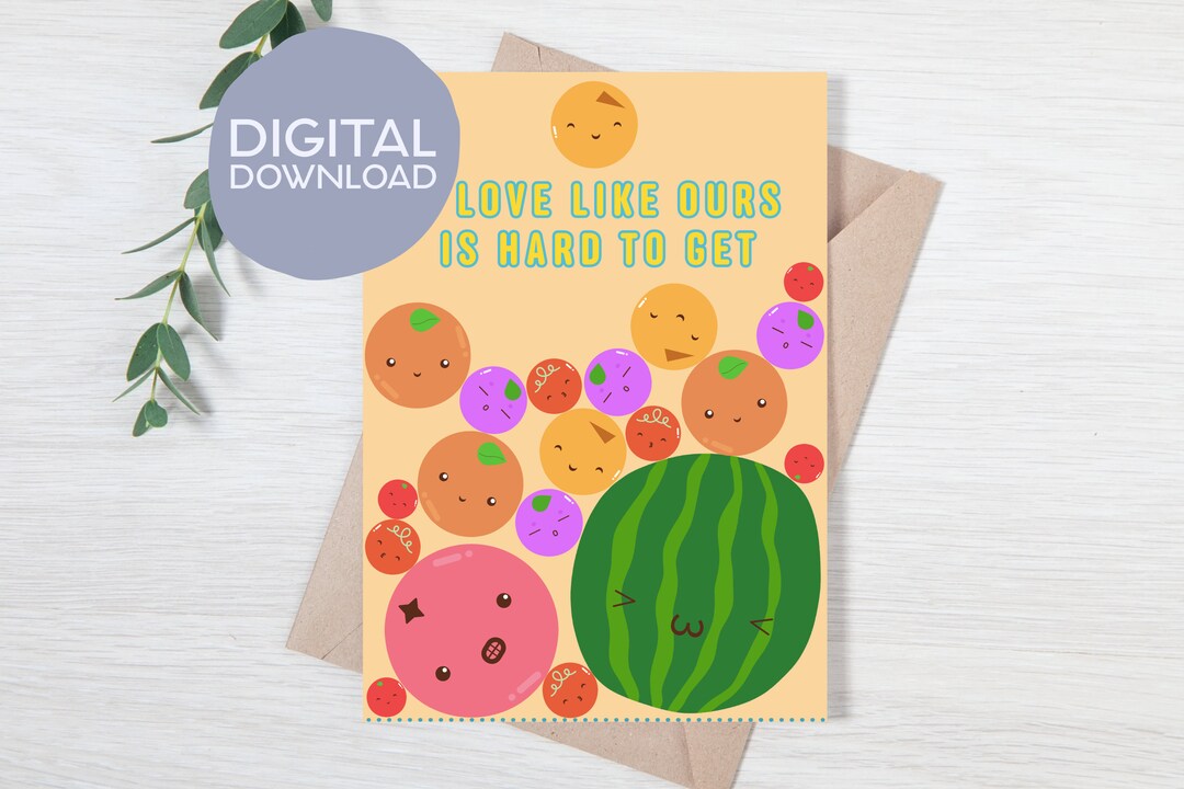 Printable Suika Watermelon Trendy Game Card | A Love Like Ours is Hard ...
