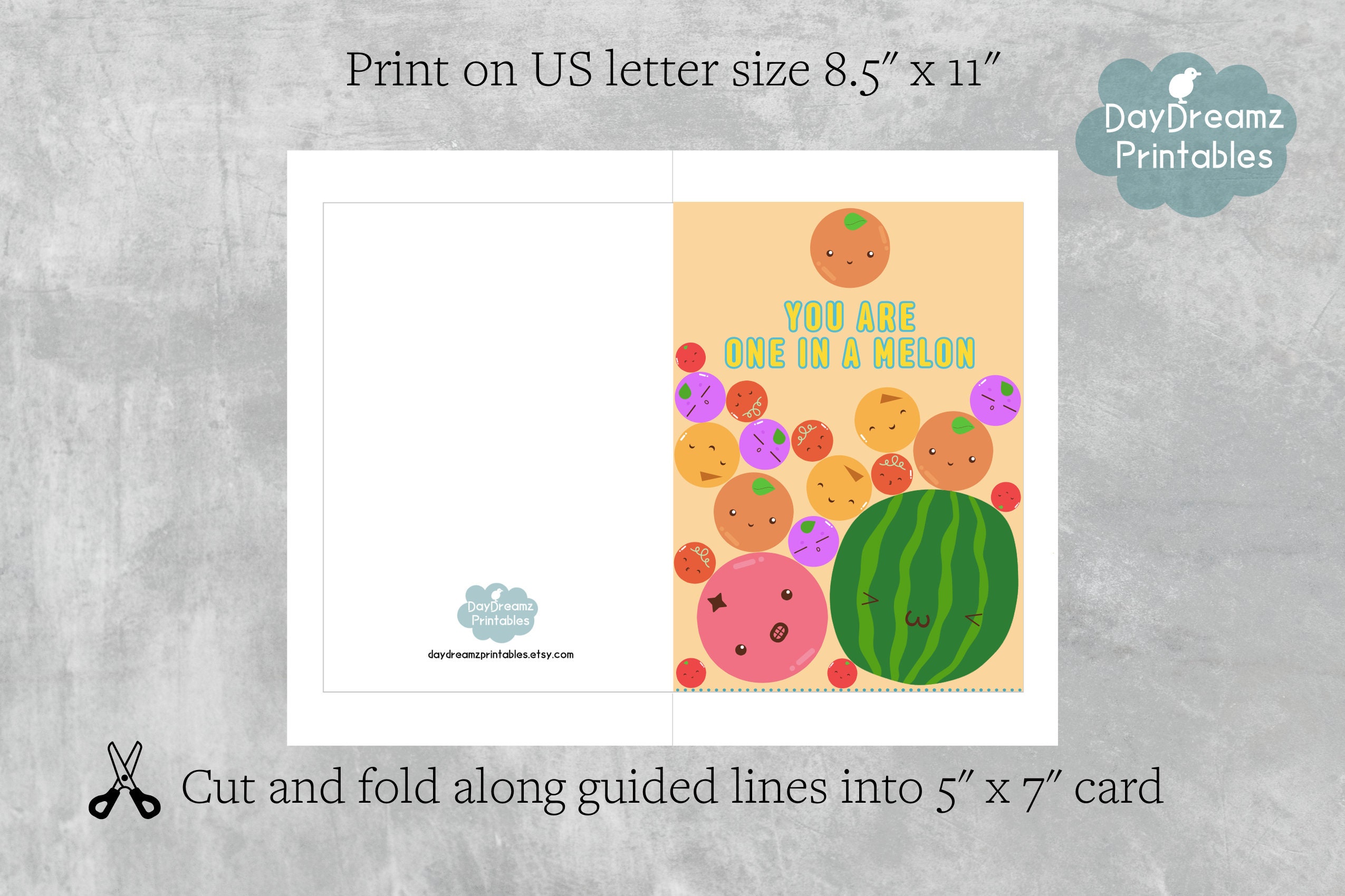 Printable Suika Watermelon Trendy Game Card | You're One in a Melon ...