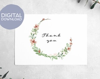 Printable Thank You Card | Digital Download | Thank You Printable Card ...