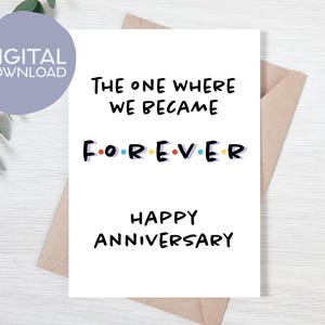 Biglietto di auguri stampabile per gli amici, quello in cui siamo diventati per sempre anniversario / Download immediato / Dolce biglietto di anniversario di matrimonio / Biglietto 5x7 per marito e moglie