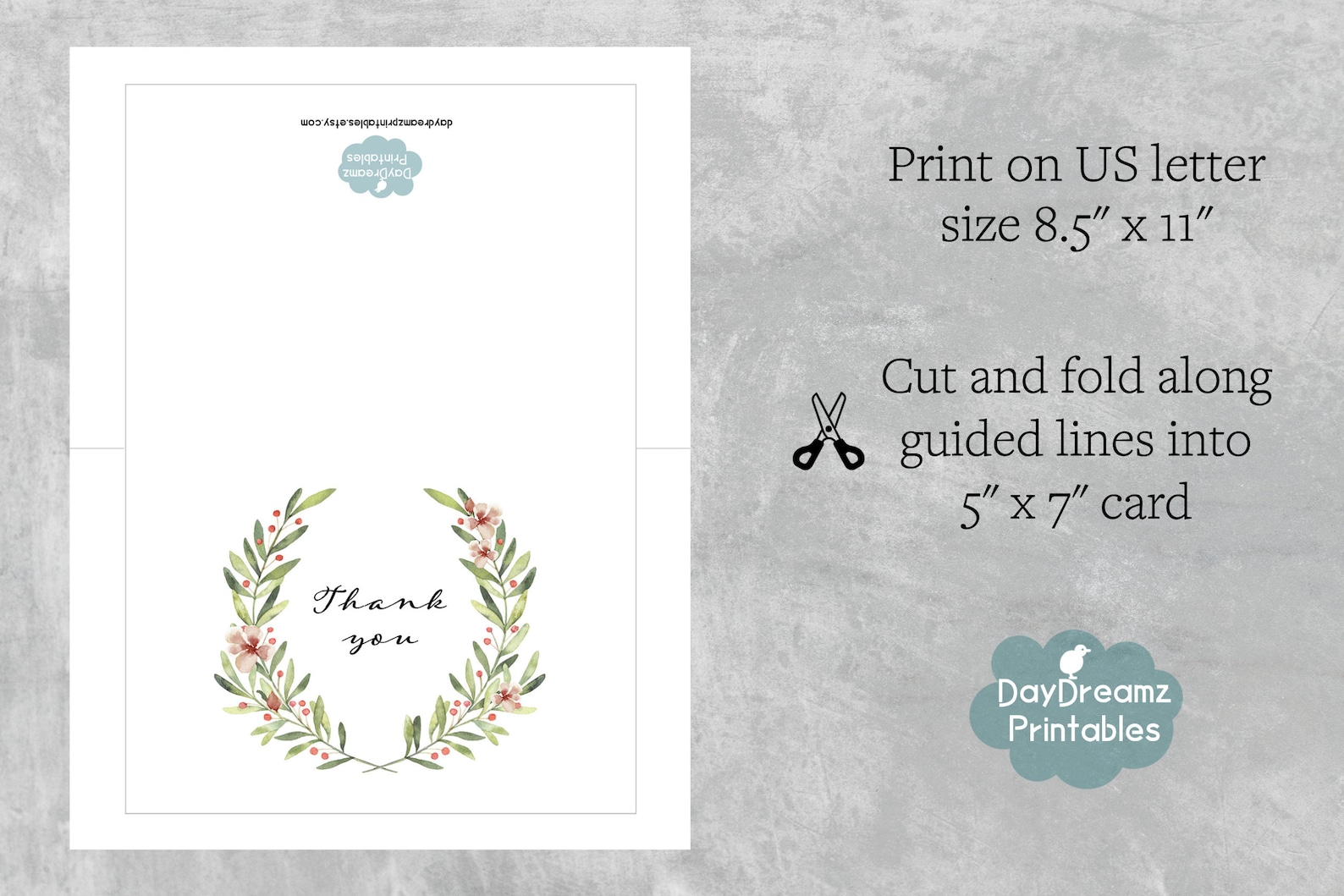 Printable Thank You Card | Digital Download | Thank You Printable Card ...