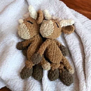 Cow Lovey, Cow Lovey, Crochet Lovey, Cow Plush, Baby toy, Baby lovey, Highland cow