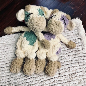 Crochet cow lovey, handmade, lovey, cow lovey, cow amigurumi, crochet cow snuggler