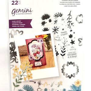 Layering Stamps and Dies - 22 pc. set of Country Wildflowers Layering Gemini Stamps & Dies by Crafter&#39;s Companion