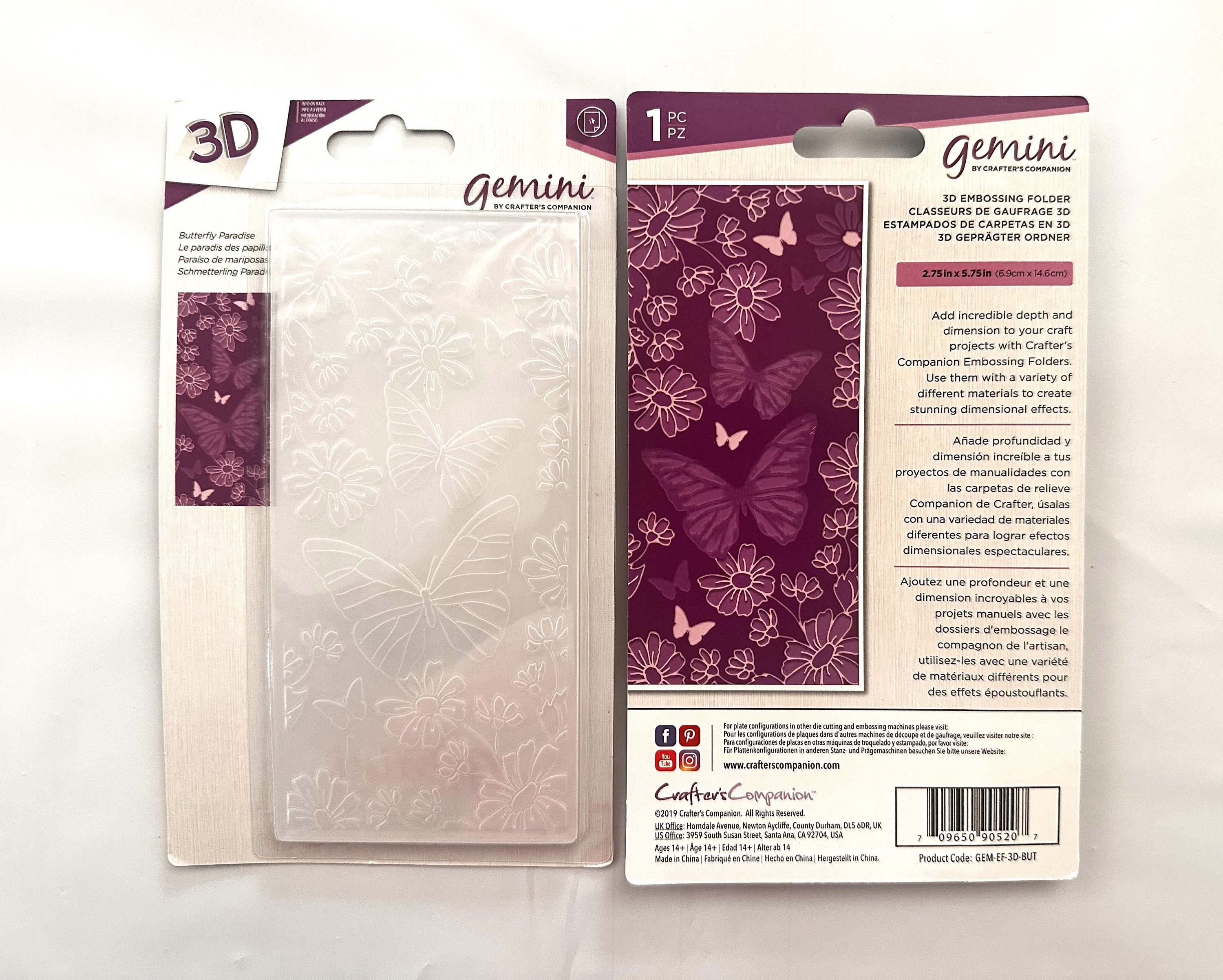 3D Embossing Folders Set of 6 Gemini 2.75 X 5.75 3D Embossing Folders