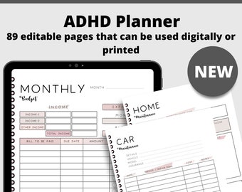 ADHD Home Managment Planner-Adhd Planner-Adhd Journal-Adhd Organizer-Wellness Planner-Food Tracker-Meal Planner-AdhdPrintable-Neurodivergent