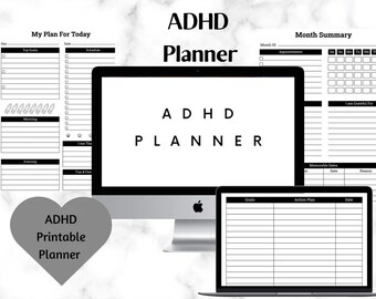 Ultimate Printable ADHD Undated Planner-Monthly planner, daily planner, goal breakdown, savings tracker, doctor appointments, goals & more