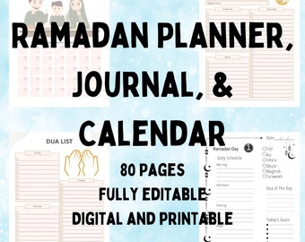 Ramadan Planner-Ramadan Calendar-Ramadan Journal-Ramadan Activities-Ramadan Printable-Ramadan Mubarak-Ramadan Kareem-Eid-Instant Download