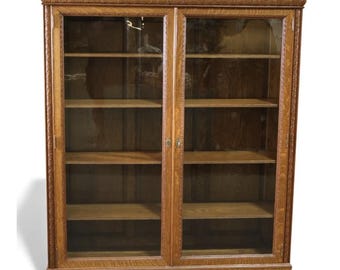 Large American Oak Bookcase