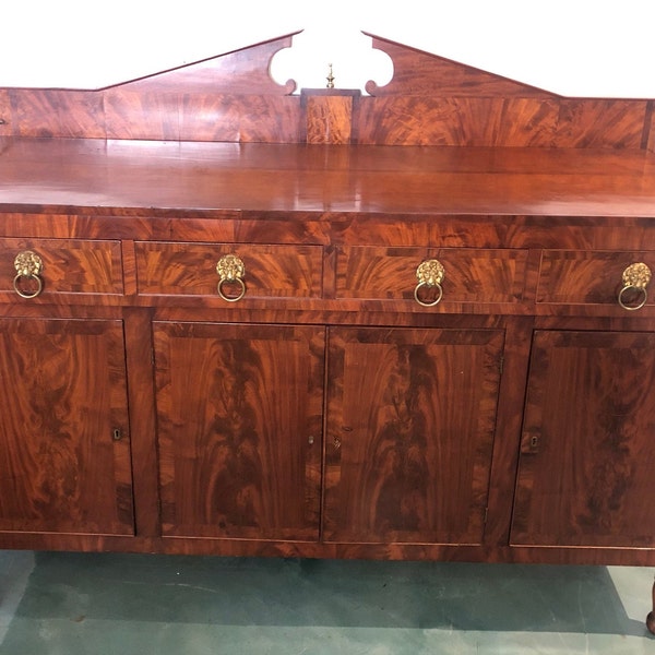 Turn of the Century Burled Mahogany & Flamed Mahogany Buffet