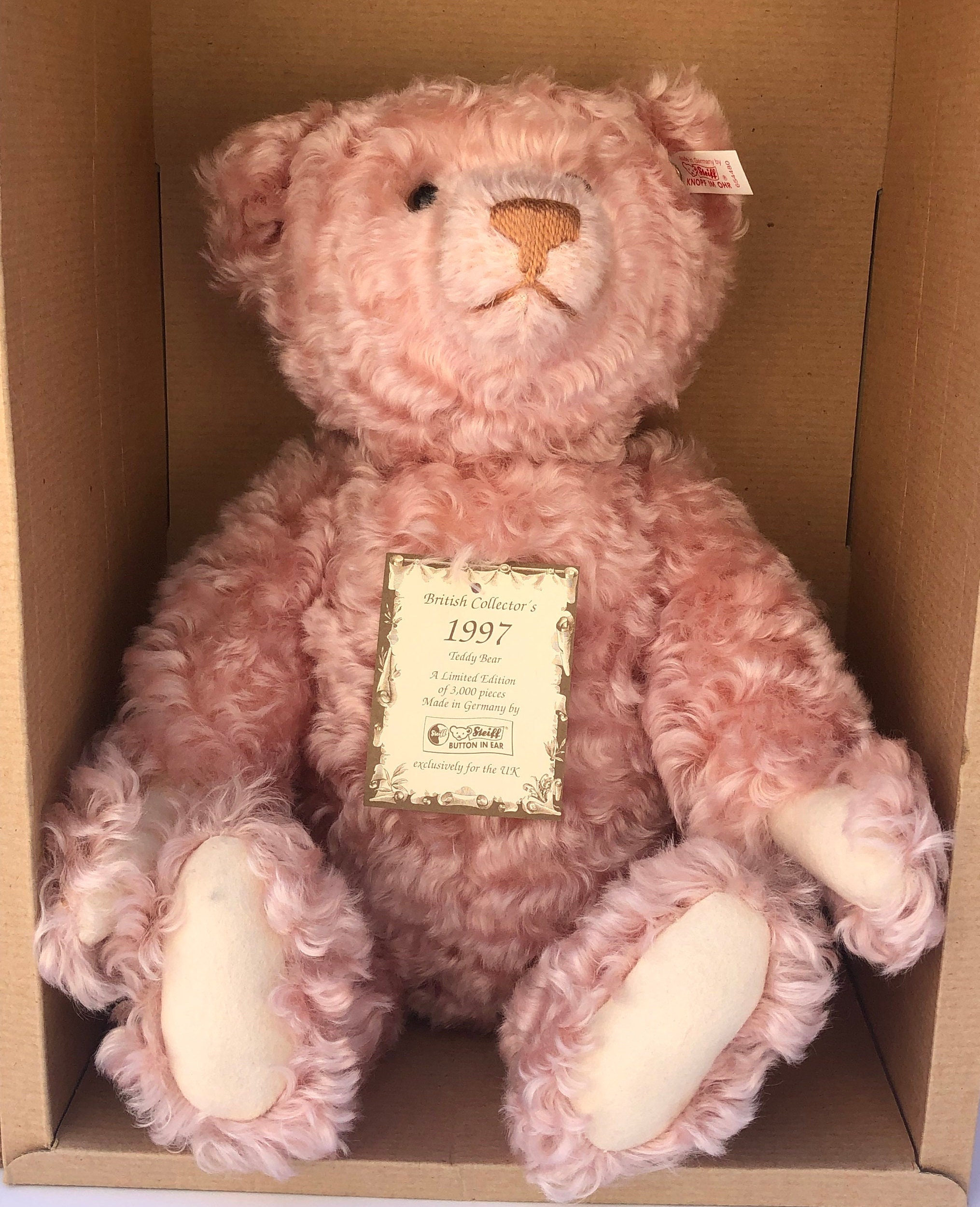 Steiff British Collectors Pink Rose Teddy Bear 1997 Limited Steiff British Collectors Pink Rose Teddy Bear 1997 Limited