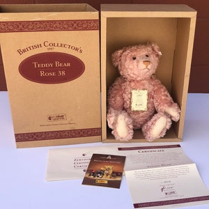 Steiff British Collectors Pink Rose Teddy Bear 1997 Limited