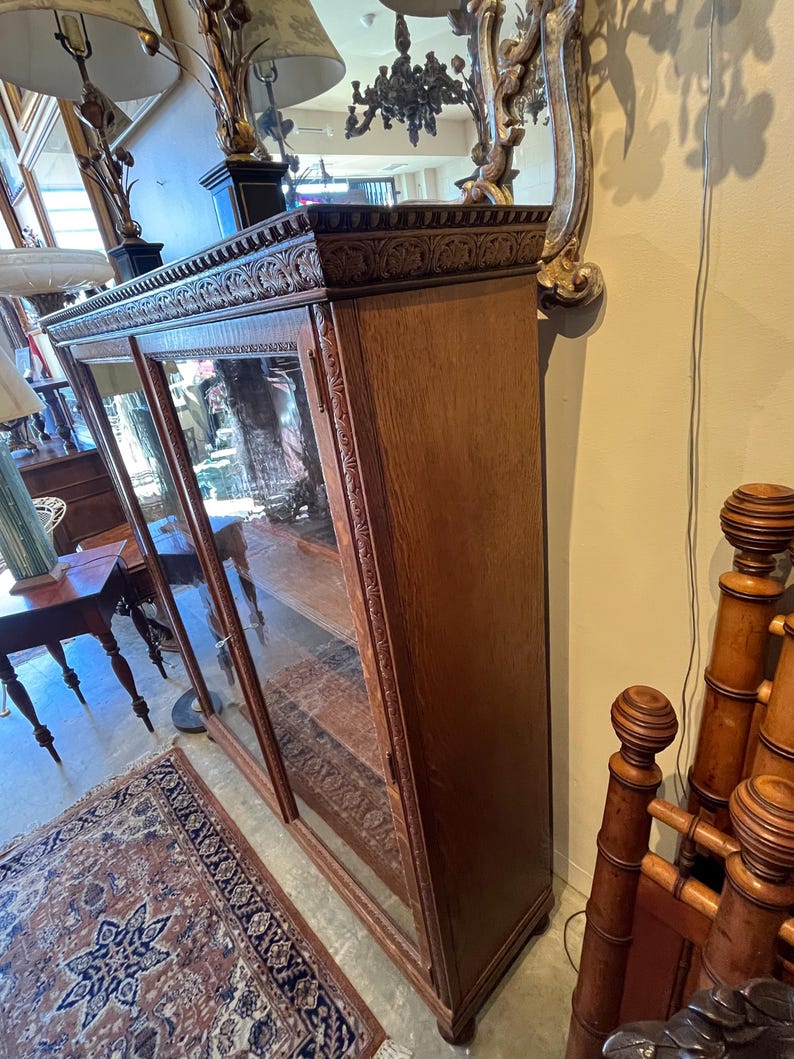 Large American Oak Bookcase image 5