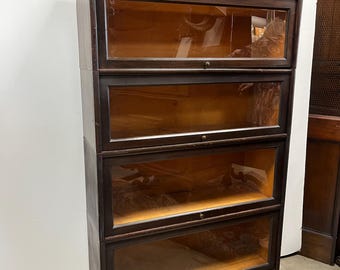 Antique Mahogany Barrister/Lawyer 4 Stack Bookcase, Weis