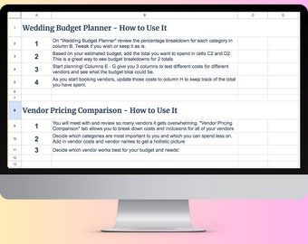 Wedding Budget Planner - Easy to Use Template