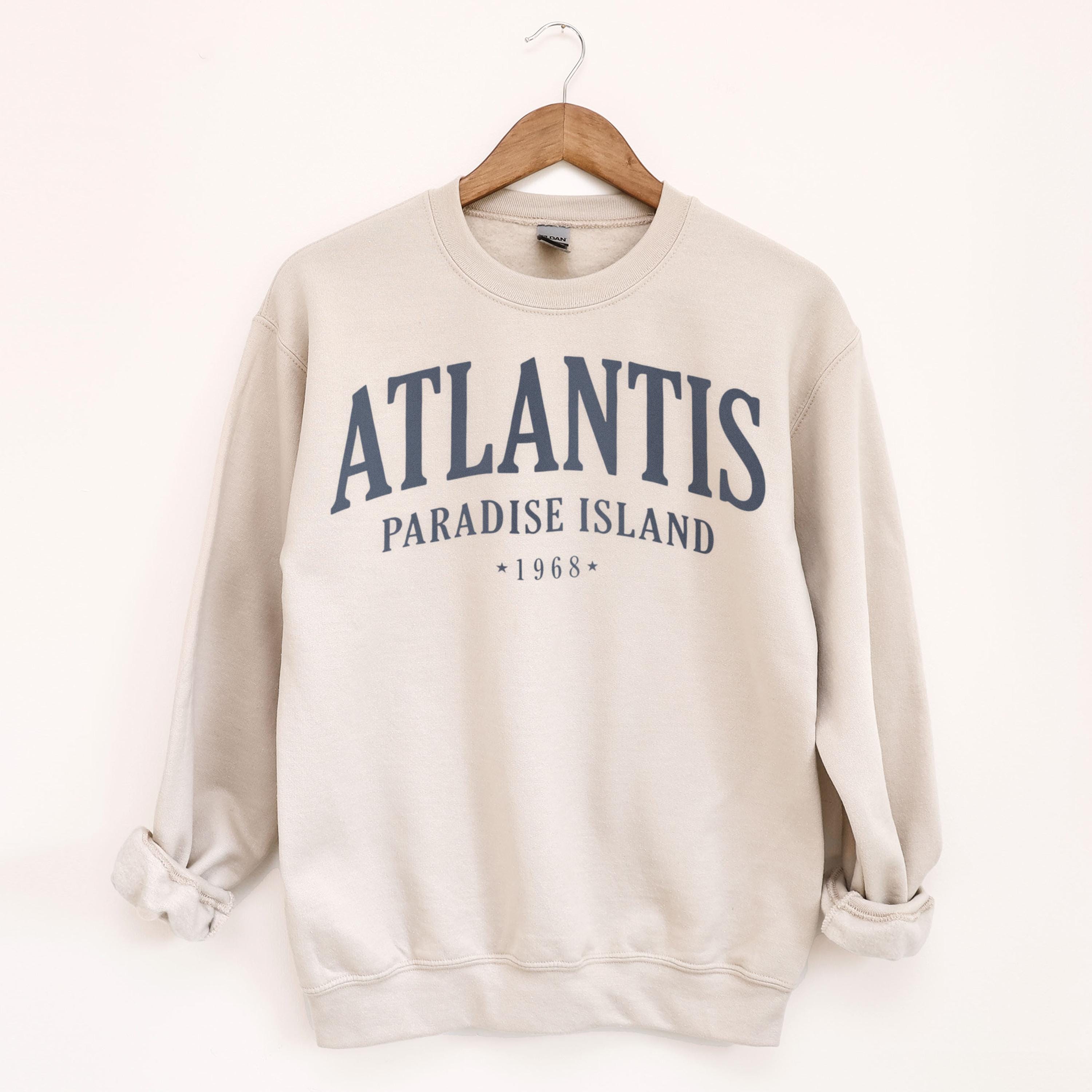 Atlantis Paradise Island Sweatshirt, Vintage Style City Crewneck