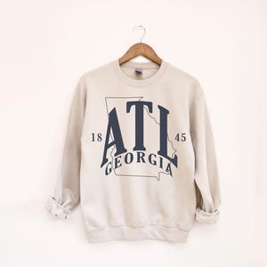 ATL Atlanta Sweatshirt | Unisex Cozy ATL Crewneck | Georgia Skyline Pullover | Trendy Atlanta Streetwear | Custom Colors & Sizes | Gift Idea