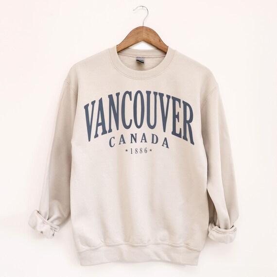 Vancouver Canada Sweatshirt, Vintage Style City Crewneck Pullover
