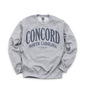 Concord North Carolina Sweatshirt, Vintage Style City Crewneck Pullover image 3