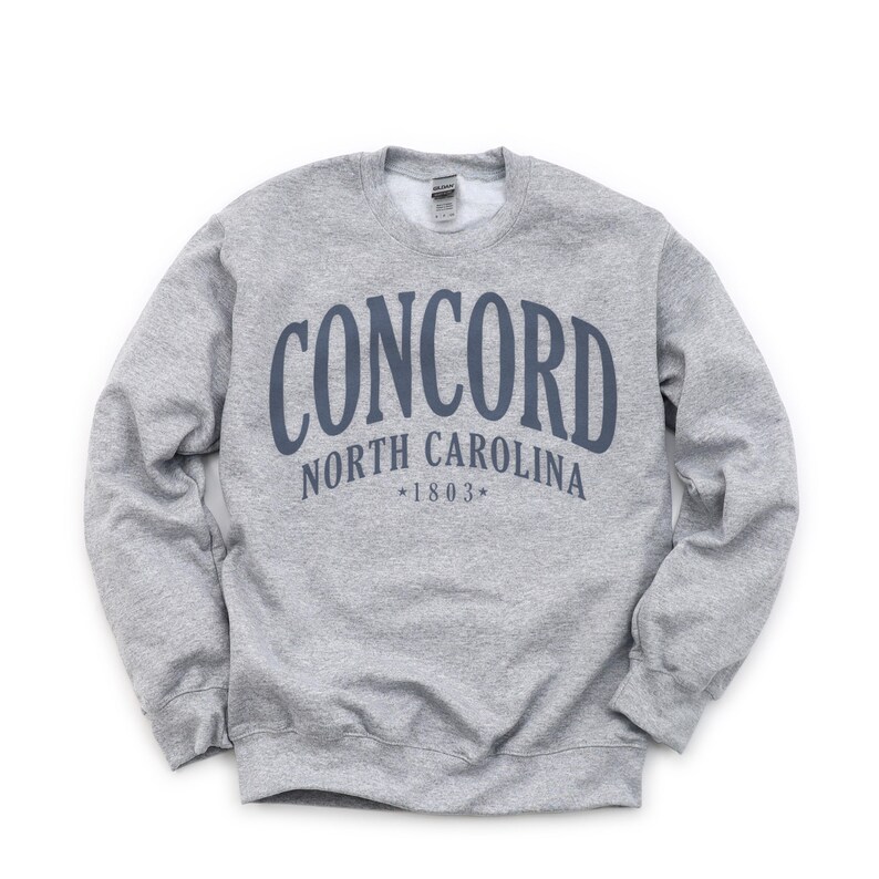 Concord North Carolina Sweatshirt, Vintage Style City Crewneck Pullover image 3