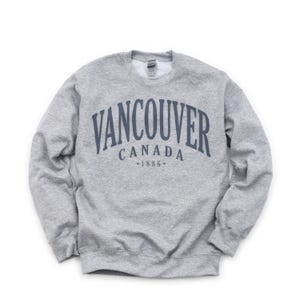 Vancouver Canada Sweatshirt, Vintage Style City Crewneck Pullover image 4