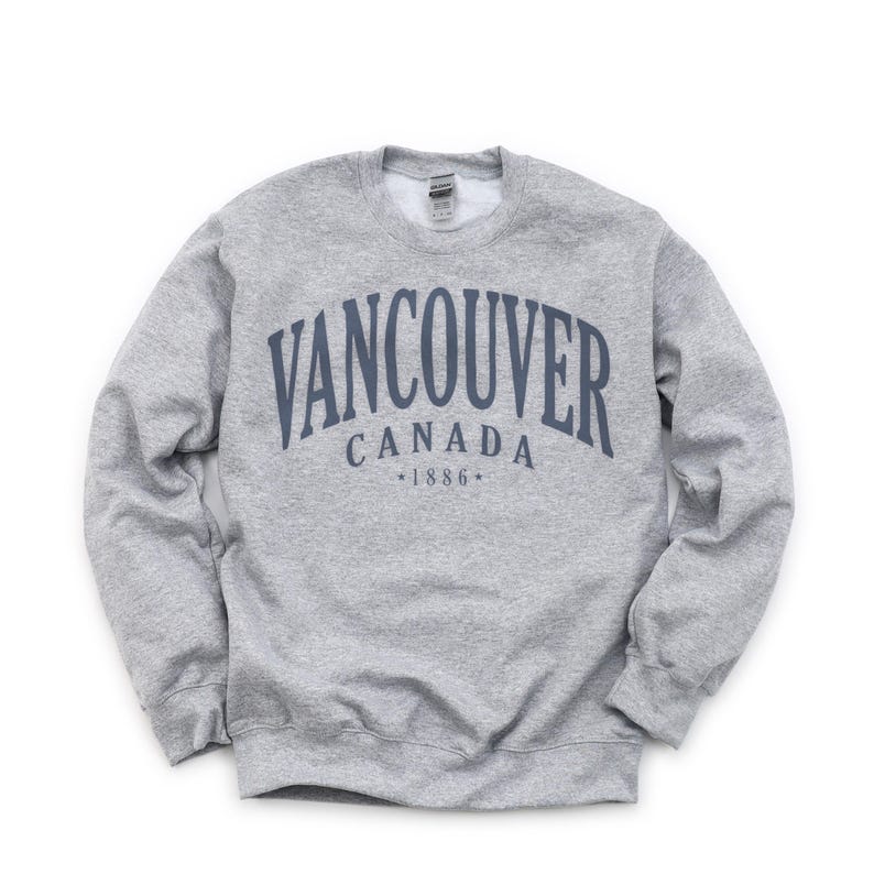 Vancouver Canada Sweatshirt, Vintage Style City Crewneck Pullover image 4