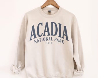 Acadia National Park Sweatshirt, Vintage Style City Crewneck Pullover