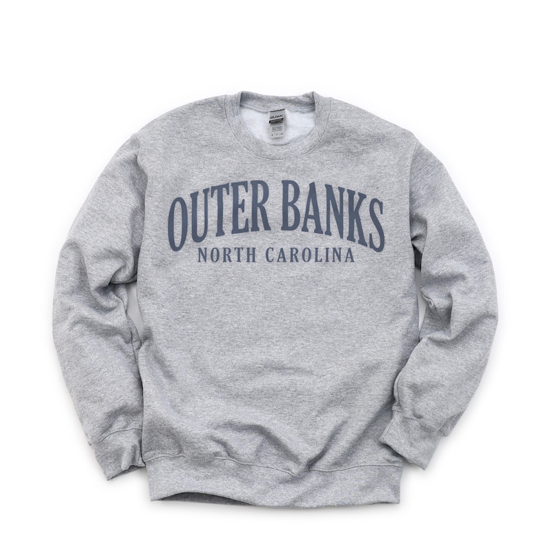 Outer Banks North Carolina Sweatshirt, Vintage Style City Crewneck Pullover image 3